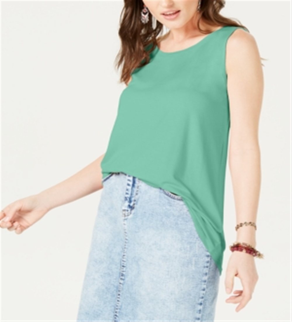 Style & Co Women's Swing Fit Tank Top Green Size Small