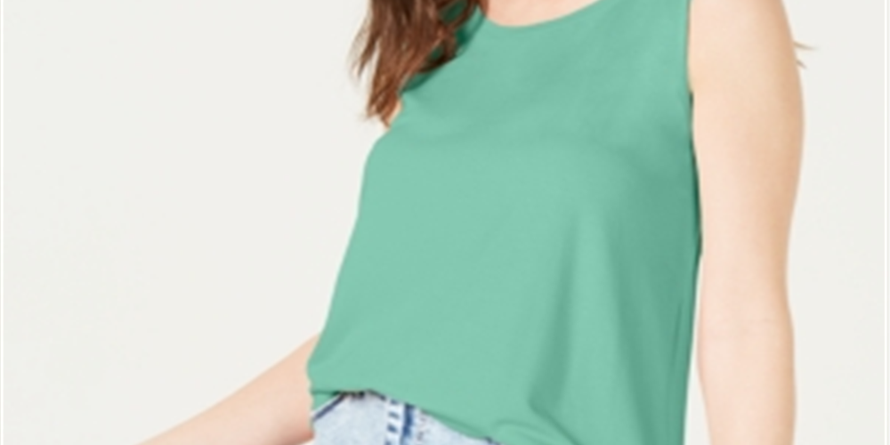 Style & Co Women's Swing Fit Tank Top Green Size Small