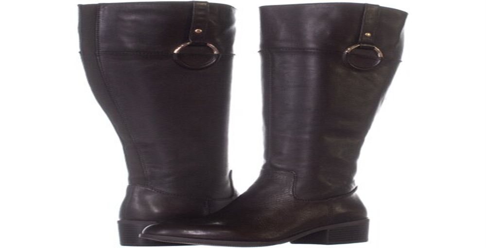 Alfani Womens Briaah Fabric Round Toe Knee High Fashion Boots Brown Size 8.5M