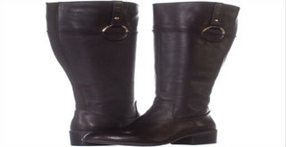 Alfani Womens Briaah Fabric Round Toe Knee High Fashion Boots Brown Size 8.5M