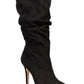 INC International Concepts Women's Tahjai Fabric Pointed Toe Mid-Calf Fashion Black Size 8.5 M