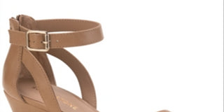 Sun + Stone Women's Jossie Faux Suede Wedge Sandals Tan Size 11 M