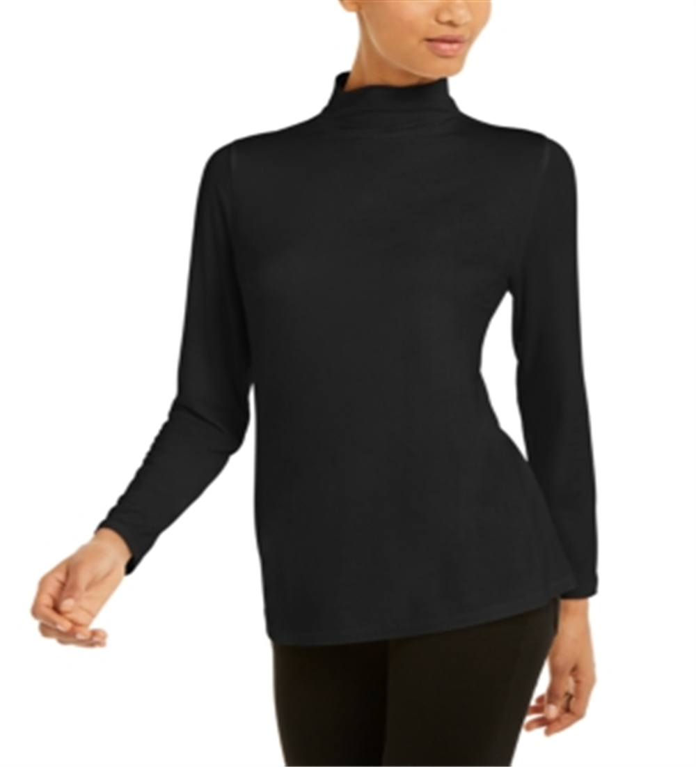 Alfani Women's Mock Neck Top Black Size Small