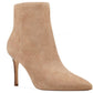 Nine West Women's Padded Fhayla Pointed Toe Stiletto Zip up Leather Booties Brown Size 7 M
