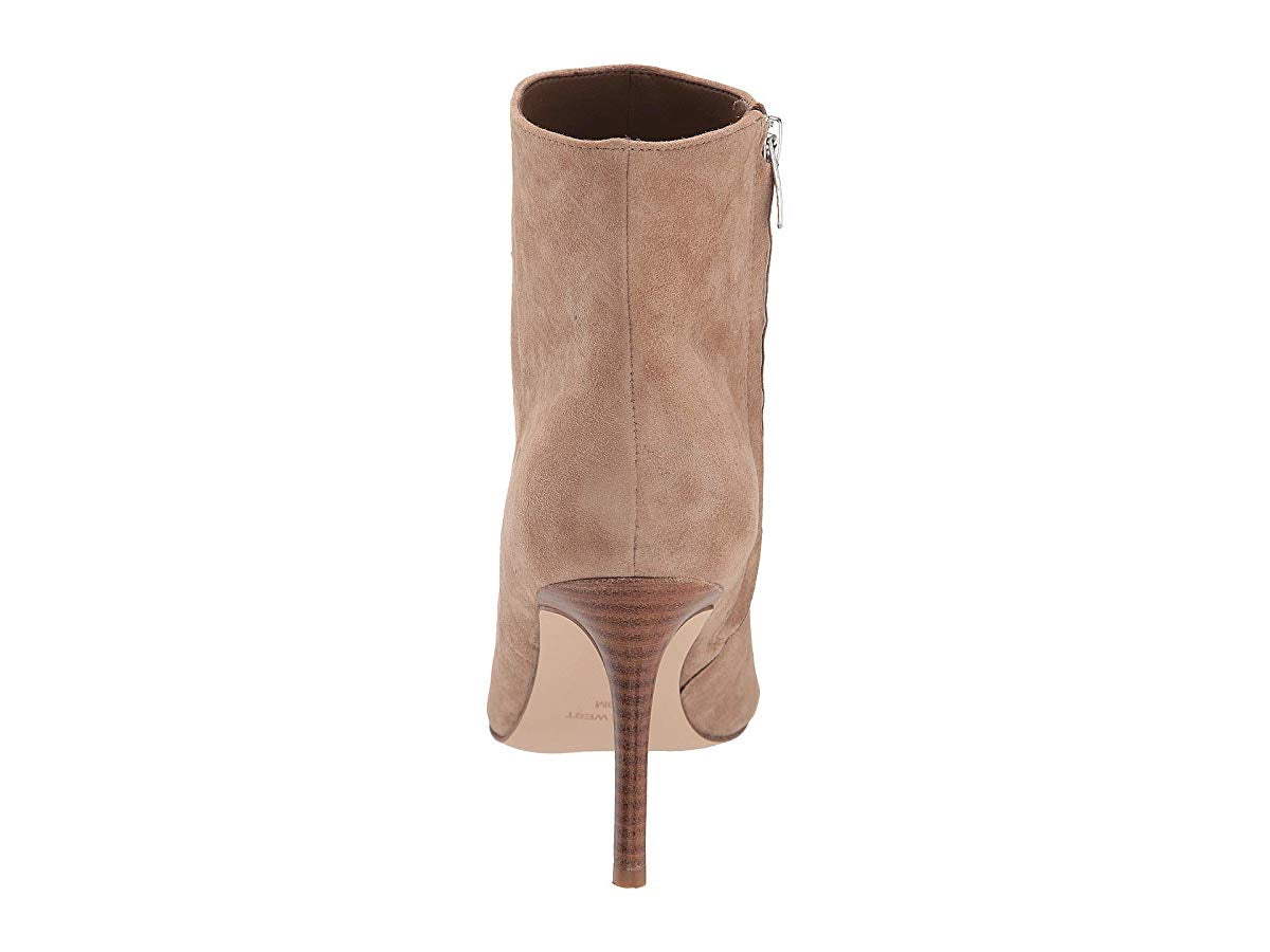 Nine West Women's Padded Fhayla Pointed Toe Stiletto Zip up Leather Booties Brown Size 7 M