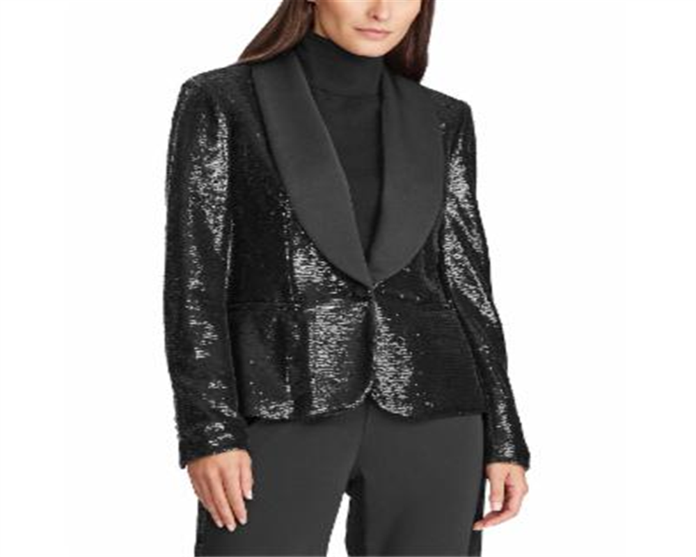 Ralph Lauren Women's Sequin Blazer Black Size 12