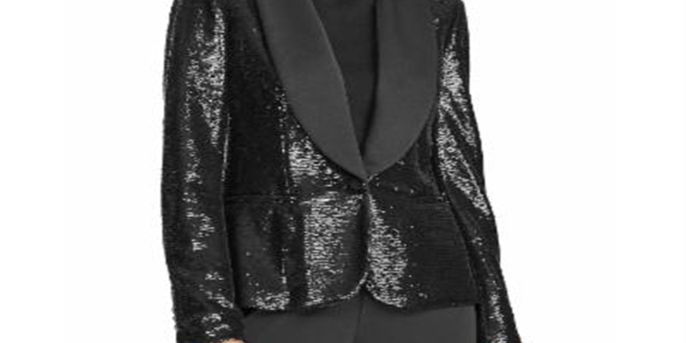 Ralph Lauren Women's Sequin Blazer Black Size 12