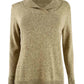 Karen Scott Women's Marled Cotton Shawl-Collar Sweater Chesnut Marl Size XS