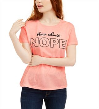 Love Tribe Junior's Nope Graphic T-Shirt Orange Size Large