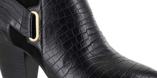 Bella Vita Women's Shoes Elektra 2 Crocodile Pointed Toe Ankle Fashion Boots Black Size 9.5M