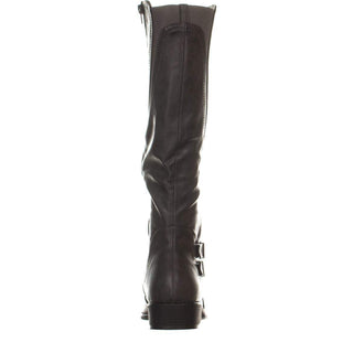 Style & Co Women's Milah Leather Almond Toe Knee High Fashion Boots Charcoal Size 11W