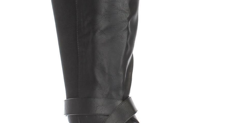Thalia Sodi Women's Vada Faux Leather Over the Knee Riding Boots Black Size 7 M