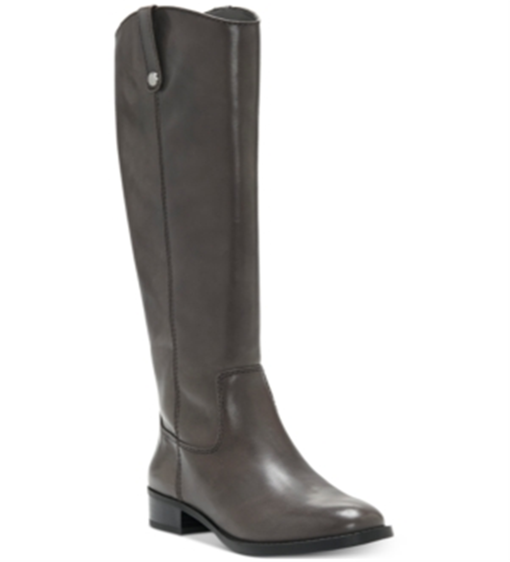 INC International Concepts Women's Fawne Leather Tall Riding Boots Gray Size 6.5 M