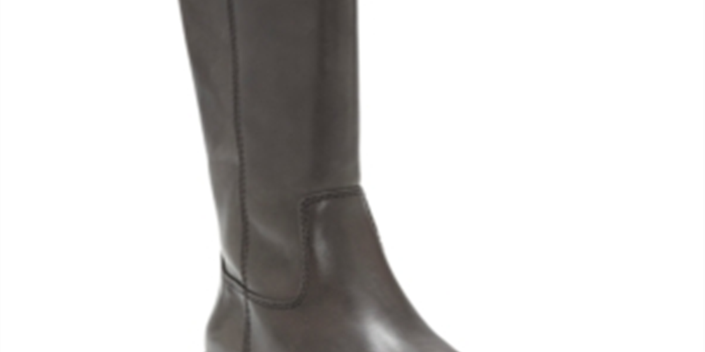 INC International Concepts Women's Fawne Leather Tall Riding Boots Gray Size 6.5 M