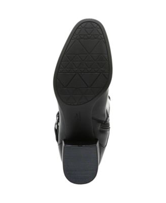 LifeStride Women's Wide Calf Slip Resistant Round Toe Block Heel Zip up Dress Heeled Boots Brown -Size 9.5