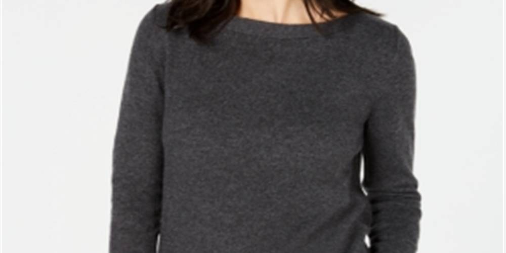 Karen Scott Women's Solid Curved Hem Tunic Sweater Black Size X-Small