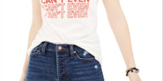 Love Tribe Junior's I Can't Even Graphic T-Shirt White Size Large