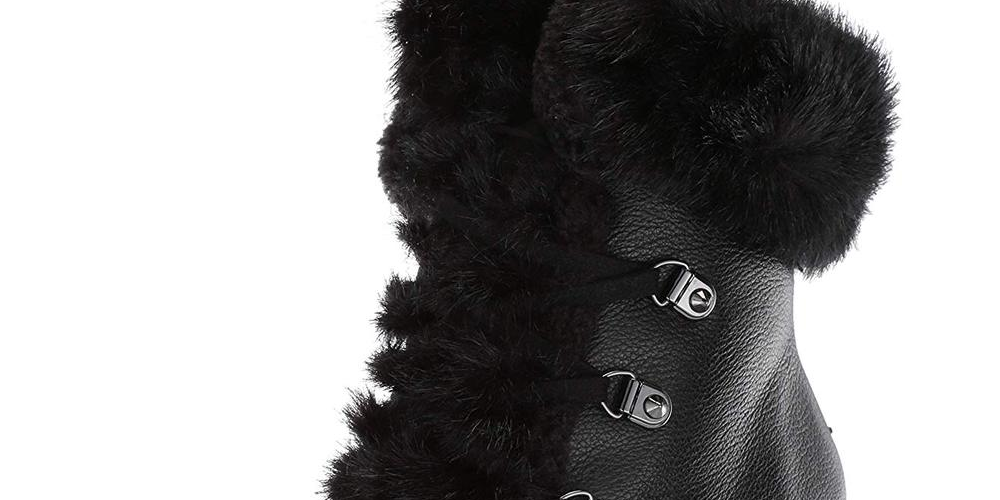 Guess Women's Galway Leather Round Toe Ankle Combat Boots Black Size 7.5