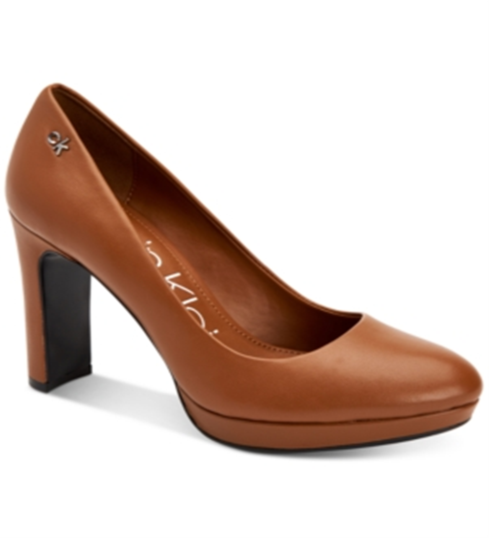 Calvin Klein Women's Russet Premda Nappa Heels -Brown Size 8 M