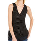 INC International Concepts Women's Rhinestone Sleeveless V Neck Sweater Black Size X-Small