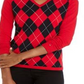 Tommy Hilfiger Women's Colorblocked Argyle Sweater Red Size -XXL