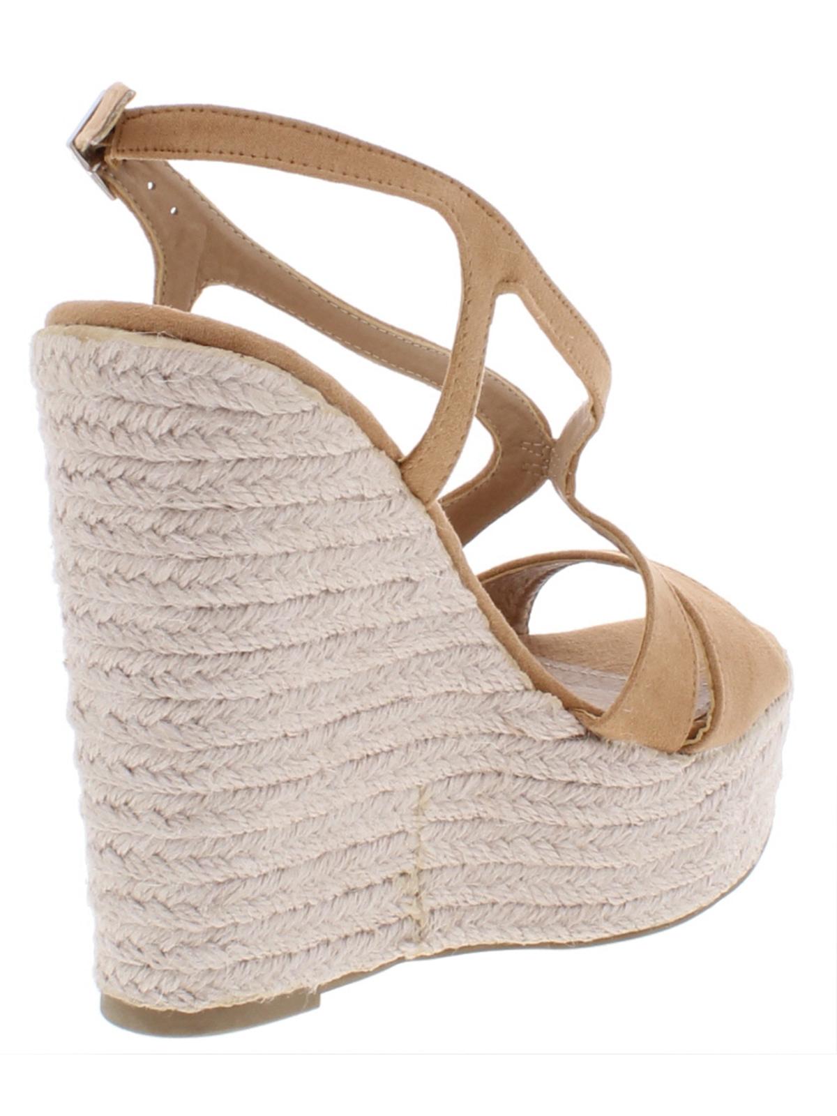 XOXO Women's Sabeen Faux Suede Sandals Espadrilles Sand Size 9.5M