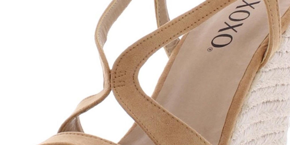 XOXO Women's Sabeen Faux Suede Sandals Espadrilles Sand Size 9.5M