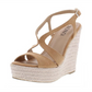 XOXO Women's Sabeen Faux Suede Sandals Espadrilles Sand Size 9.5M