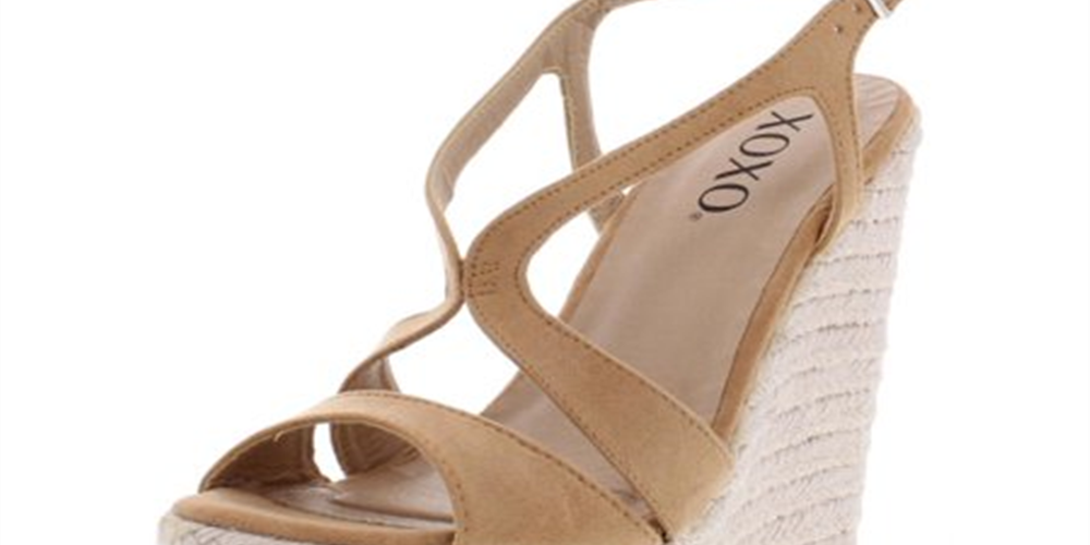 XOXO Women's Sabeen Faux Suede Sandals Espadrilles Sand Size 9.5M