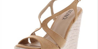 XOXO Women's Sabeen Faux Suede Sandals Espadrilles Sand Size 9.5M