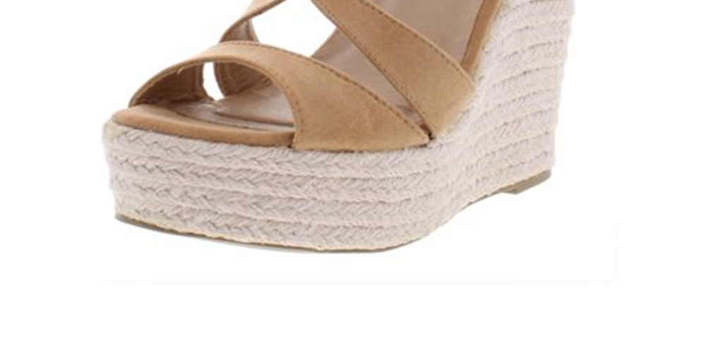 XOXO Women's Sabeen Faux Suede Sandals Espadrilles Sand Size 9.5M