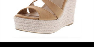 XOXO Women's Sabeen Faux Suede Sandals Espadrilles Sand Size 9.5M