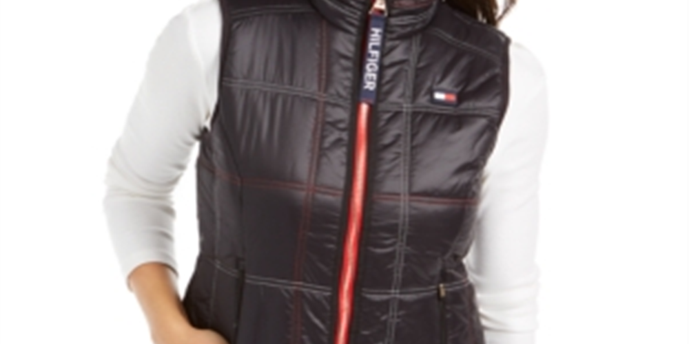 Tommy Hilfiger Women's Sport Quilted Vest Black Size L