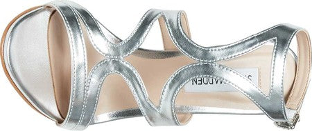 Steve Madden Women's Sidney Leather Open Toe Casual Shoes Silver Size 9.5 M