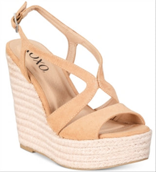 XOXO Women's Sabeen Open Toe Casual Espadrille Sandals Sand Size 9M