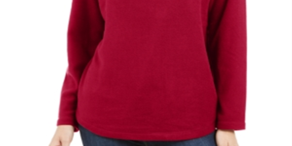 Karen Scott Women's Sport Fleece Sweatshirt Red Size Medium