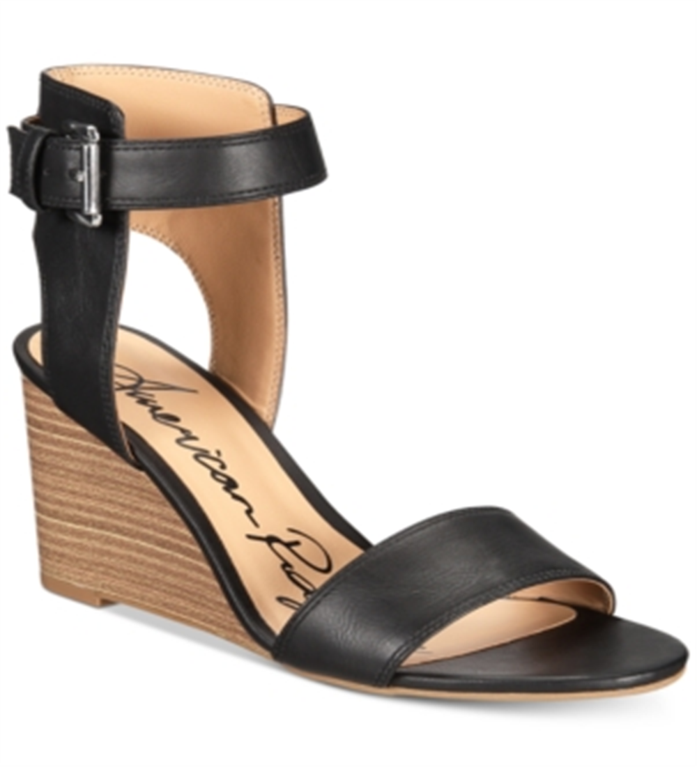 American Rag Womens Aislinn Open Toe Casual Ankle Strap Sandals Black Size 9.5M