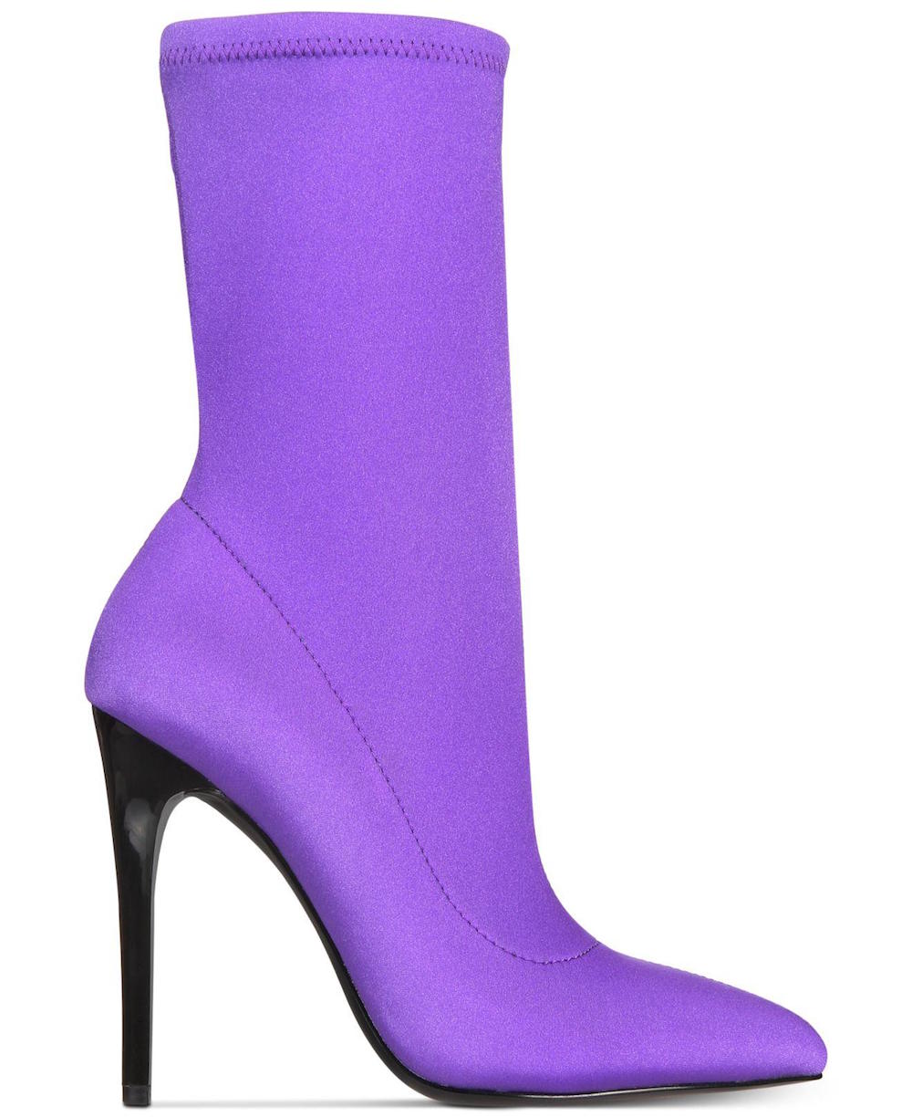 Call It Spring Womens Hailassi Pointed Toe Mid-Calf Fashion Boots Purple Size 8M
