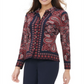 Tommy Hilfiger Women's Paisley Print Button up Blouse White Size S