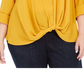 Inc Plus Twist-Front Shirt Green Size 2X