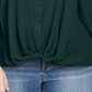 Inc Plus Twist-Front Shirt Green Size 2X
