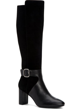 Alfani Womens Nelsonn Faux Suede Tall Riding Boots Black Size 7 M