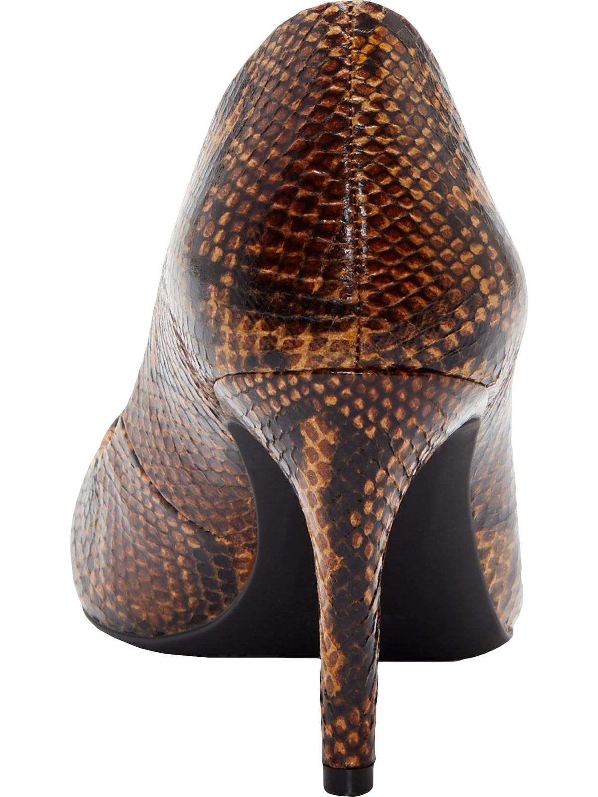 INC Women's  Snakeskin Comfort Zitah Pointed Toe Stiletto Slip on Pumps Brown Size 6 M