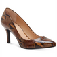INC Women's  Snakeskin Comfort Zitah Pointed Toe Stiletto Slip on Pumps Brown Size 6 M