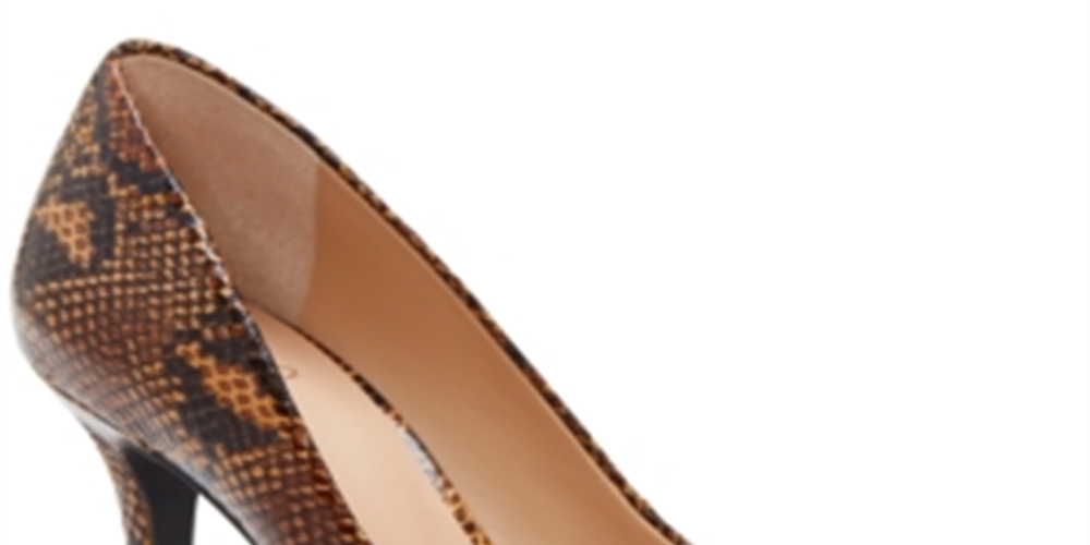 INC Women's  Snakeskin Comfort Zitah Pointed Toe Stiletto Slip on Pumps Brown Size 6 M