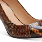 INC Women's  Snakeskin Comfort Zitah Pointed Toe Stiletto Slip on Pumps Brown Size 6 M