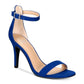 Material Girl Women's Blaire Open Toe Ankle Strap Classic Pumps Blue Size 7.5 M