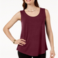 Jm Collection Scoop Neck Tank Top Wine Size M