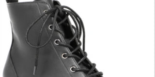 American Rag Womens Franie Leather Closed Toe Ankle Combat Boots Black Size 7.5 M