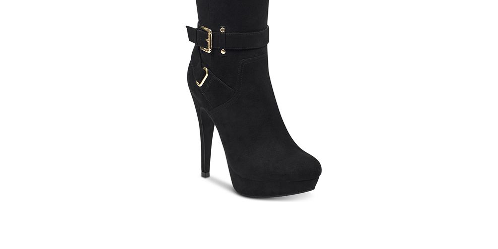 Guess Women's Fabric Almond Toe Over Knee Fashion Boots Black  Size 8.5 M